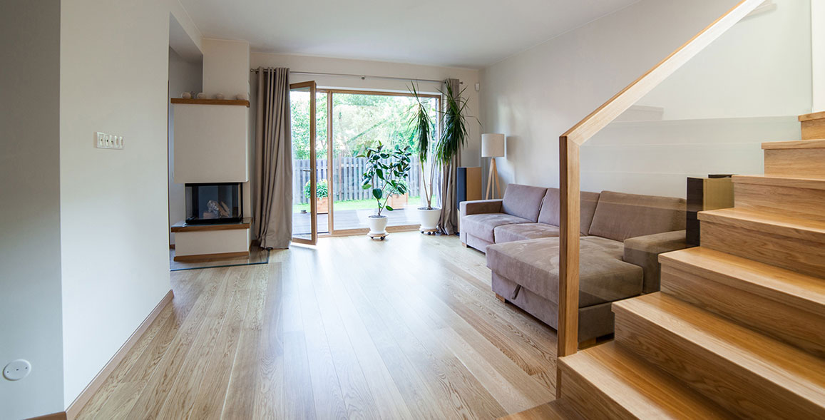 new-building New build home wooden stairs